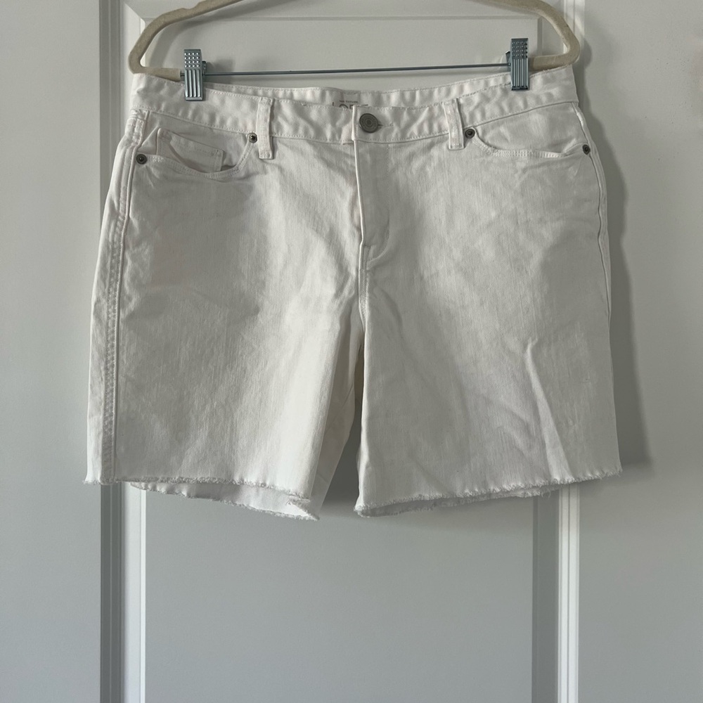 LOFT White Jean Shorts